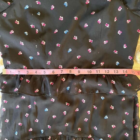 WAYF Cici Bustier Tiered Maxi Dress in Black Ditsy
size medium - Picture 10 of 16